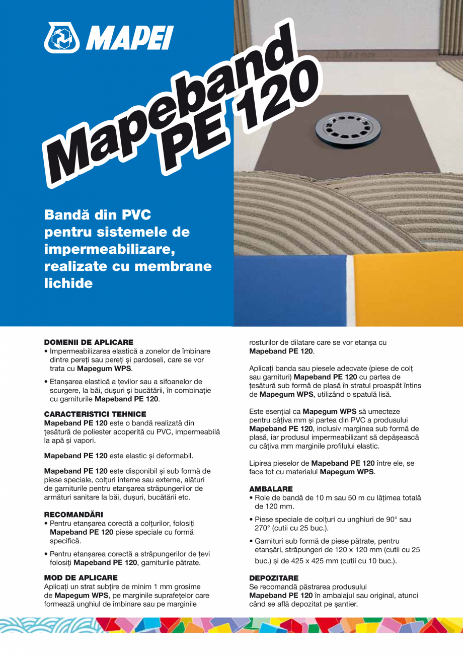 Pagina 1-Banda din PVC pentru sistemele de impermeabilizare, realizate cu membrane lichide MAPEI MAPEBAND PE ...