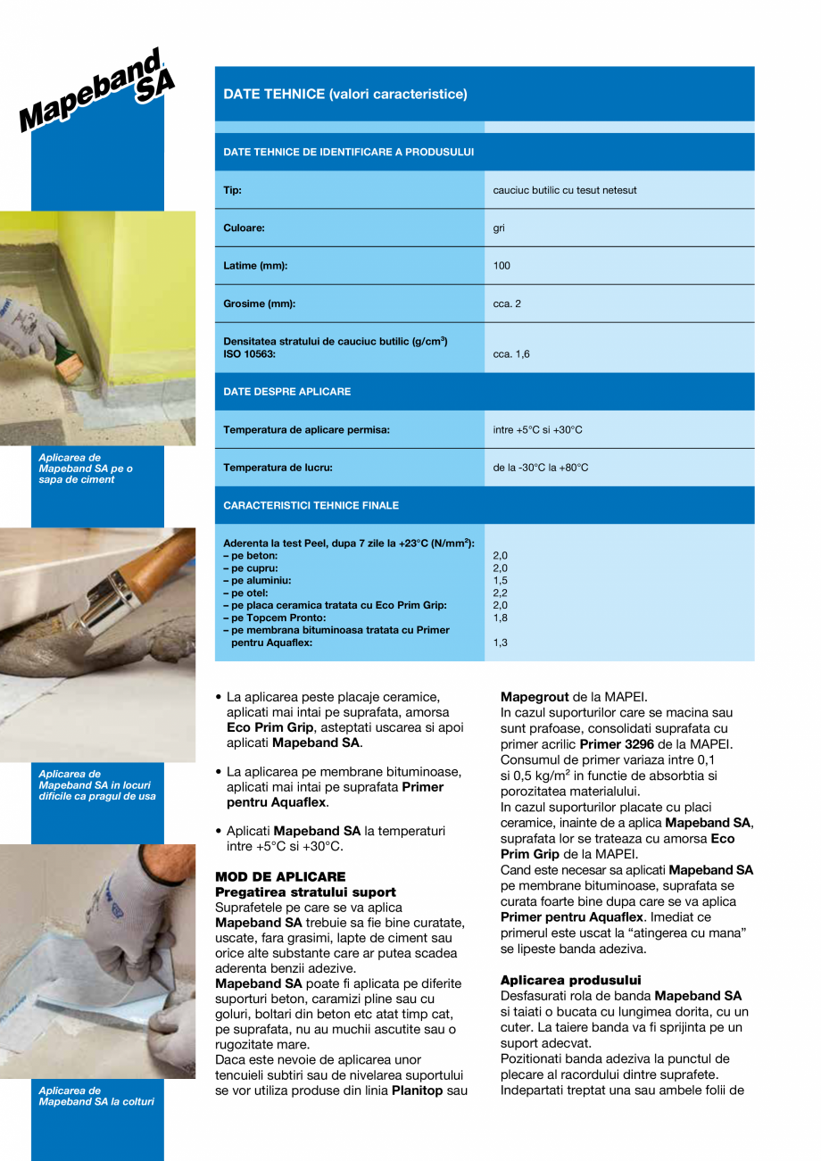 Pagina 2-Banda autoadeziva butilica, cu insertie de tesut netesut rezistent la alcali, pentru sisteme...