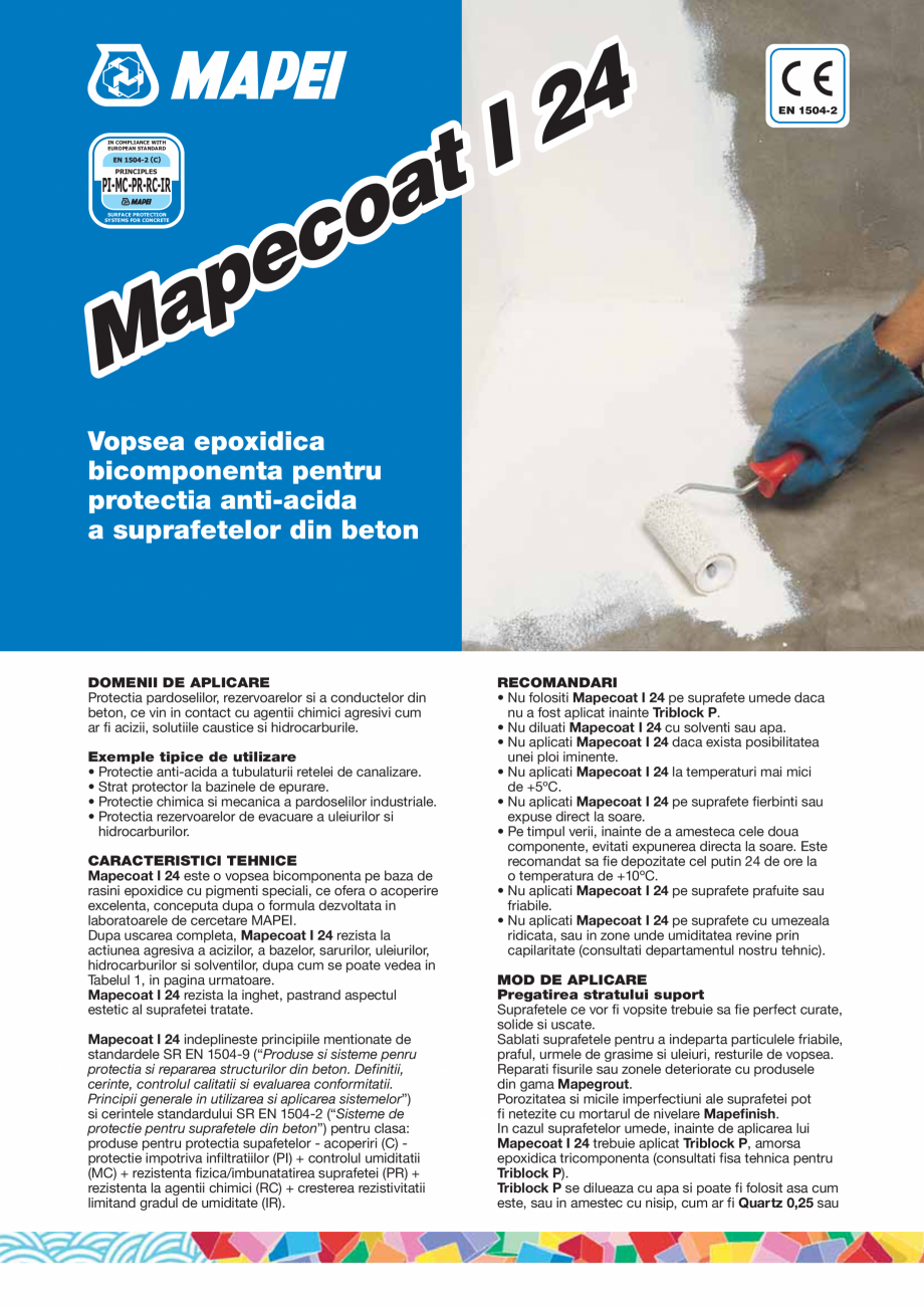 Pagina 1-Vopsea epoxidica bicomponenta pentru protectia anti-acida a suprafetelor din beton MAPEI MAPECOAT I ...