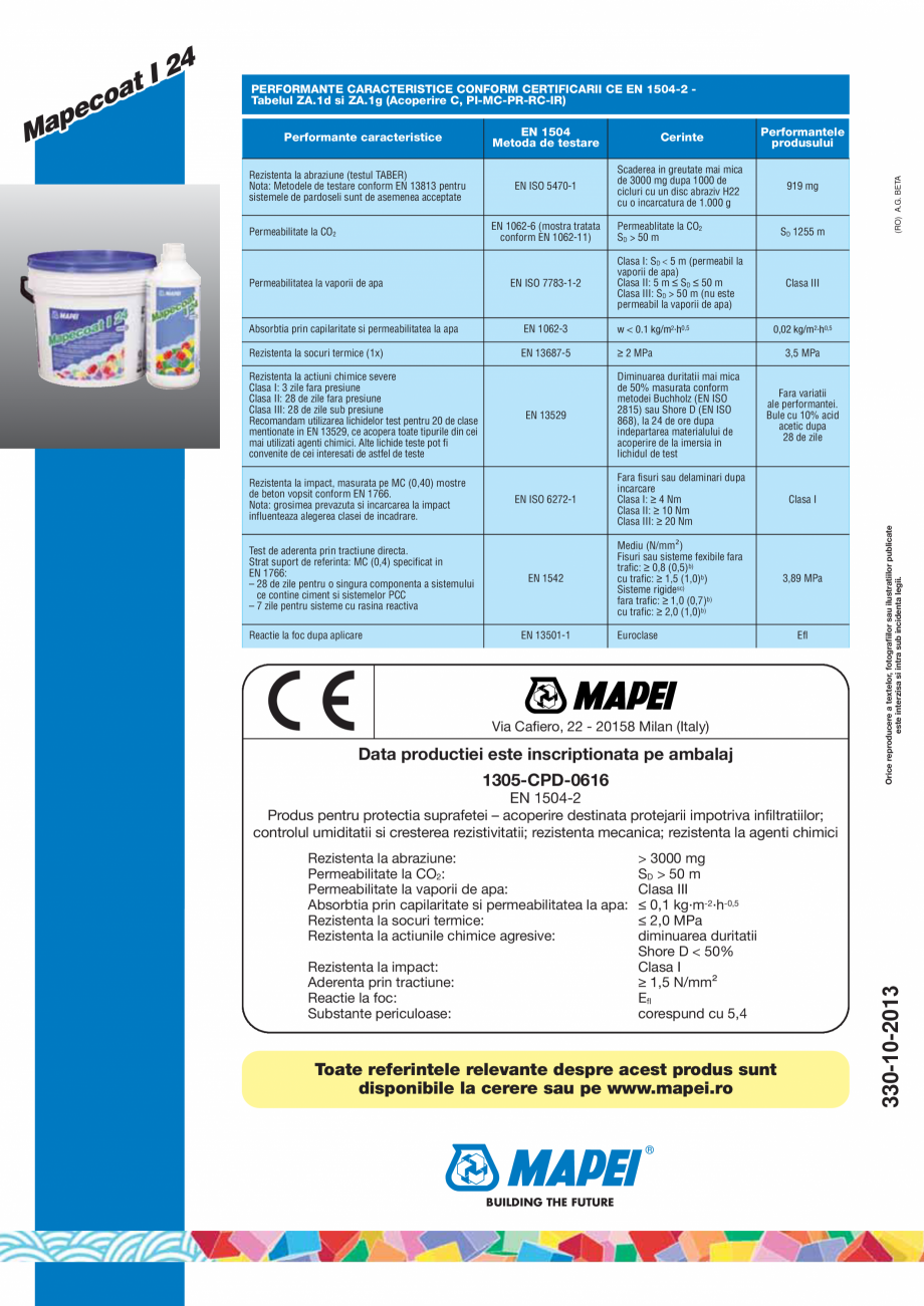 Pagina 4-Vopsea epoxidica bicomponenta pentru protectia anti-acida a suprafetelor din beton MAPEI MAPECOAT I ...