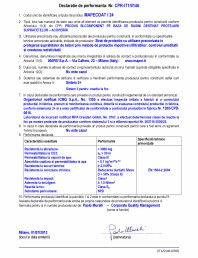 Declaratie de performanta - produs bi-component pe baza de rasini destinat  protejarii suprafetelor - acoperiri 