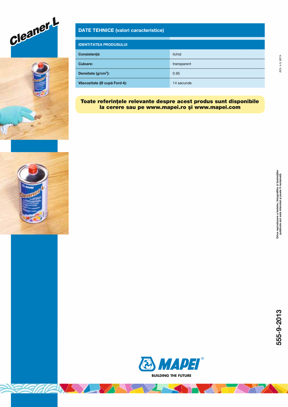 Pagina 2-Solutie pentru curatarea parchetului prefinit si a pardoselilor din lemn MAPEI CLEANER L Fisa...