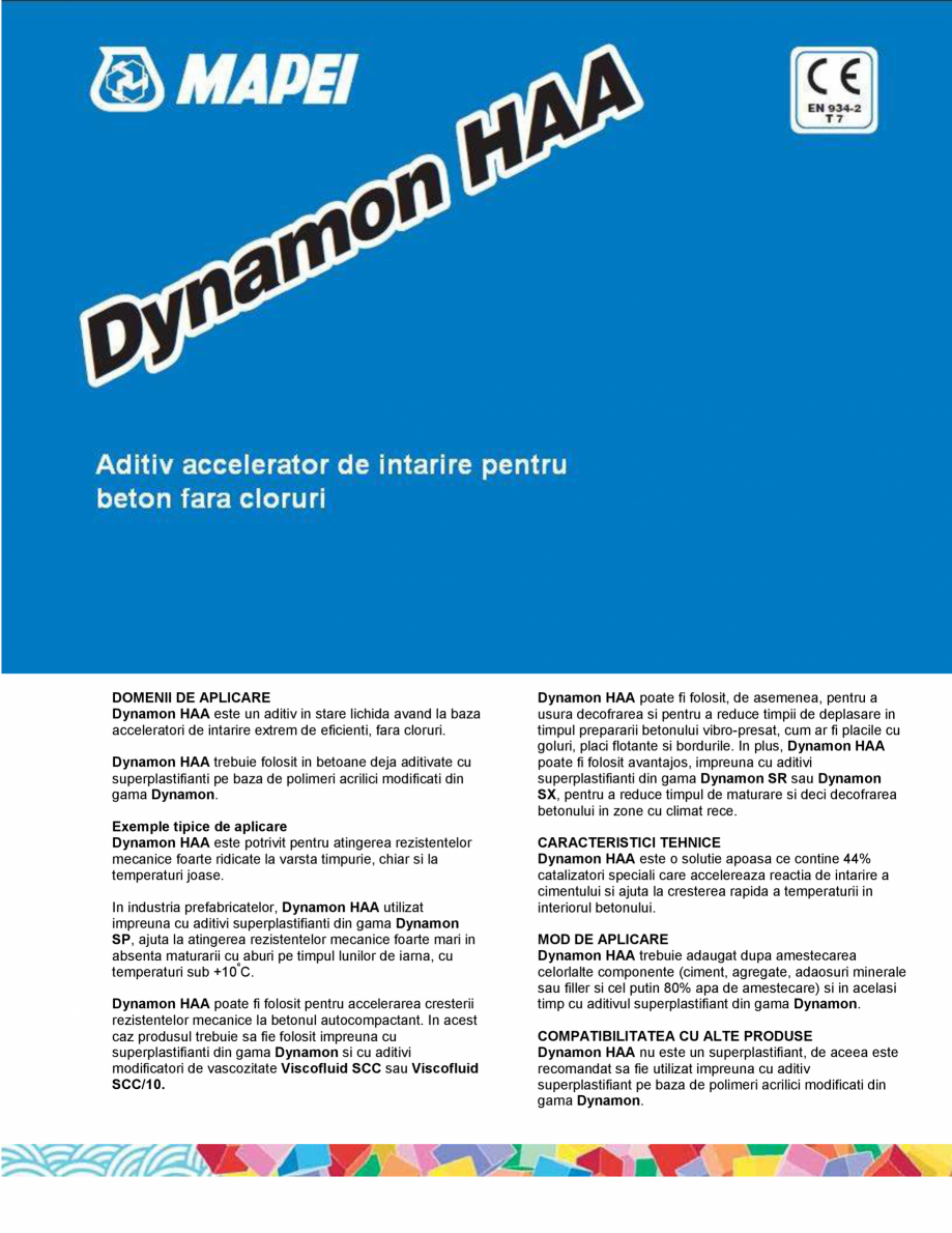 Pagina 1-Aditiv accelerator de intarire pentru beton fara cloruri MAPEI DYNAMON HAA Fisa tehnica Romana...