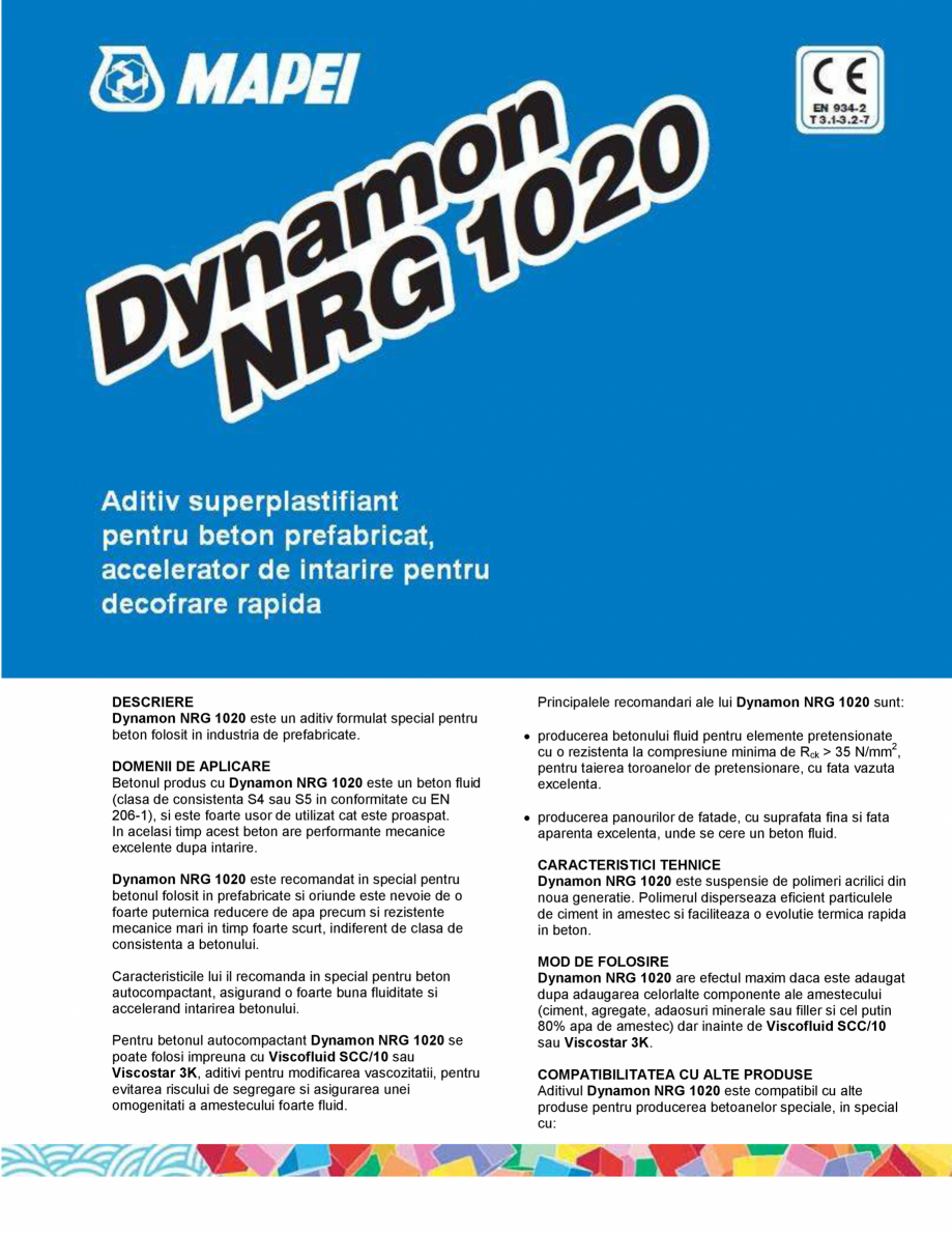 Pagina 1-Aditiv superplastifiant pentru beton prefabricat, accelerator de intarire pentru decofrare rapida...