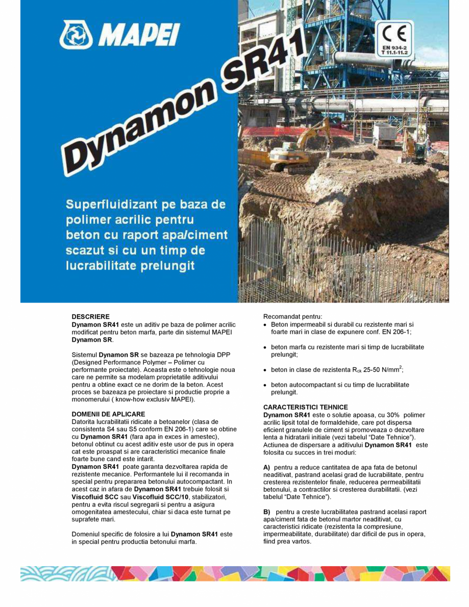 Pagina 1-Superfluidizant pe baza de polimer acrilic pentru beton cu raport apa/ciment scazut si cu un timp de...