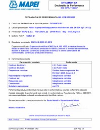 Declaratie de performanta pentru aditiv superplastifiant/puternic reducator de apa   