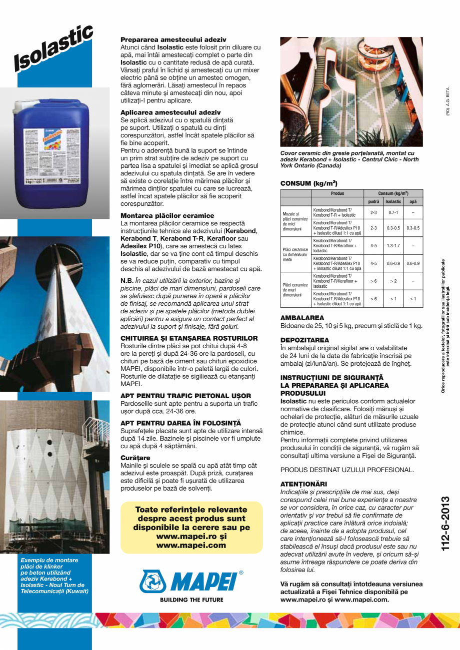 Pagina 4-Latex pentru marirea elasticitatii adezivilor pe baza de ciment MAPEI ISOLASTIC Fisa tehnica Romana ...