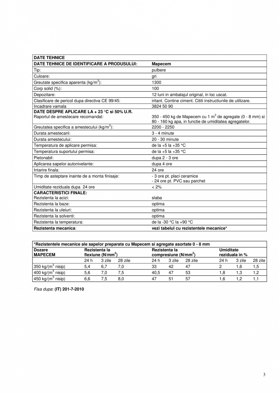 Pagina 3-Liant hidraulic special cu intarire rapida pentru prepararea de sape fara contractii dimensionale si...