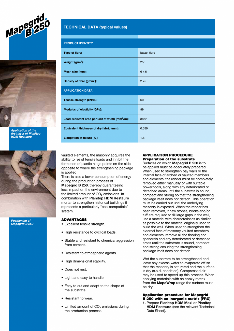 Pagina 2-Plasa din fibra de bazalt, pre-amorsata, rezistenta la alcali, pentru consolidarea structurilor din ...