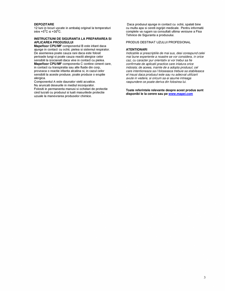 Pagina 3-Mortar tricomponent pentru imbracarea pardoselilor industriale in straturi de la 3 la 6 mm MAPEI...