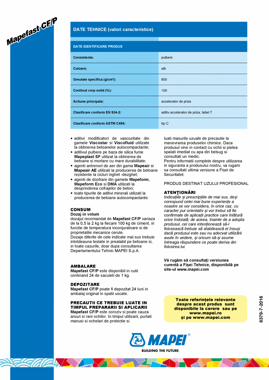 Pagina 2-Aditiv accelerator de priza fara cloruri pentru mortare si betoane MAPEI MAPEFAST CF/P Fisa tehnica ...