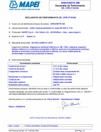 Declaratie de performanta - Aditivi impermeabilizator în masă EN 934-2, (T.9)