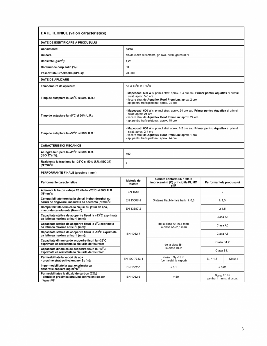 Pagina 3-Membrana hidroizolatoare poliuretanica, pe baza de apa, gata preparata, fara COV utilizabila pentru ...