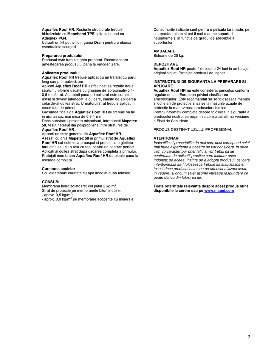 Pagina 2-Membrana lichida in dispesie apoasa cu continut de fibre, cu reflexie solara si emisivitate termica ...