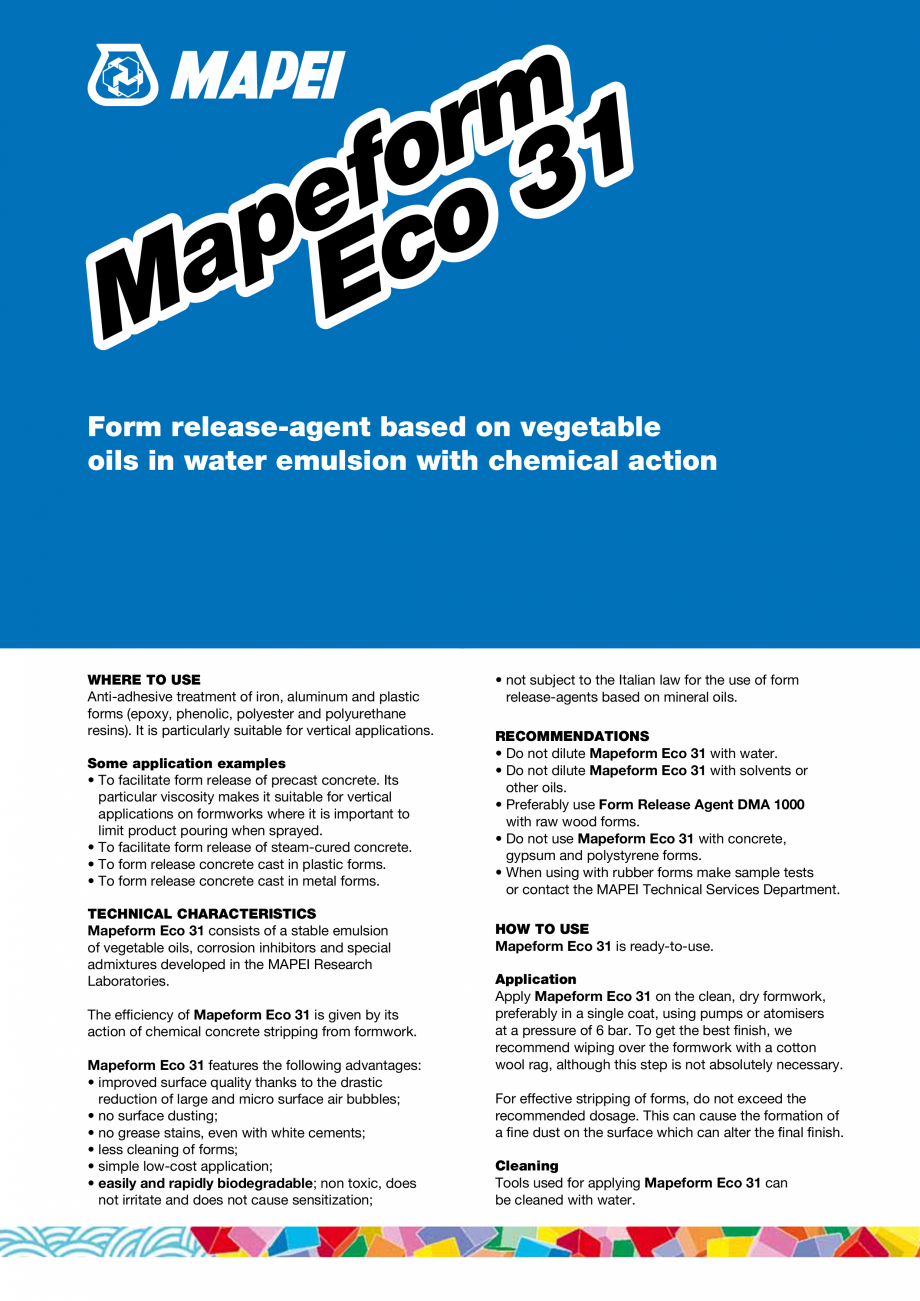 Pagina 1-Decofrol pe baza de ulei vegetal in emulsie apoasa pentru imbunatatirea aspectului betonului aparent...