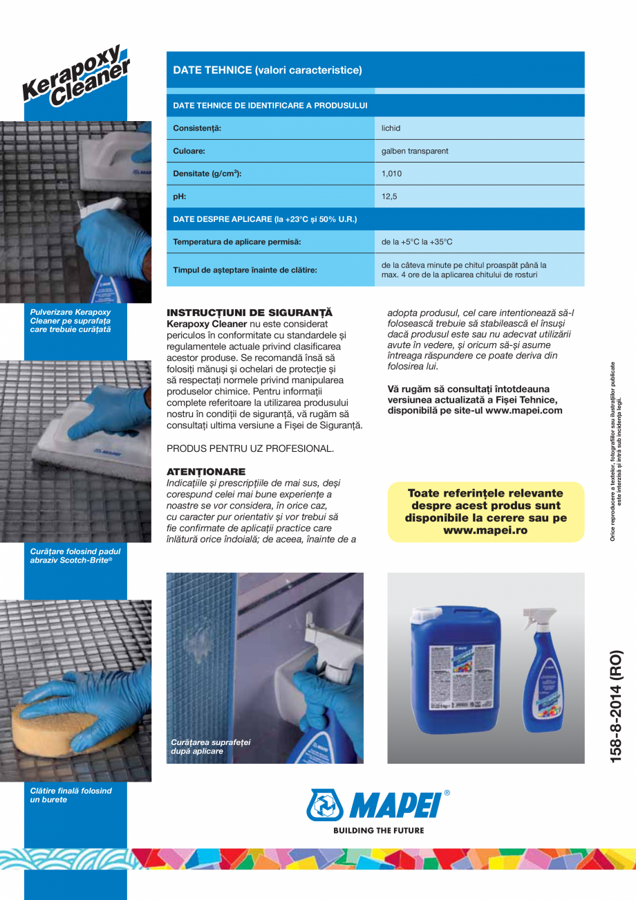 Pagina 2-Soluție speciala pentru curatarea chiturilor epoxidice MAPEI KERAPOXY CLEANER Fisa tehnica Romana...