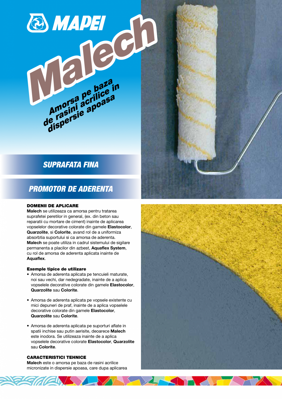 Pagina 1-Amorsa pe baza de rasini acrilice in dispersie apoasa MAPEI MALECH Fisa tehnica Romana h
c
e
l
a
M...