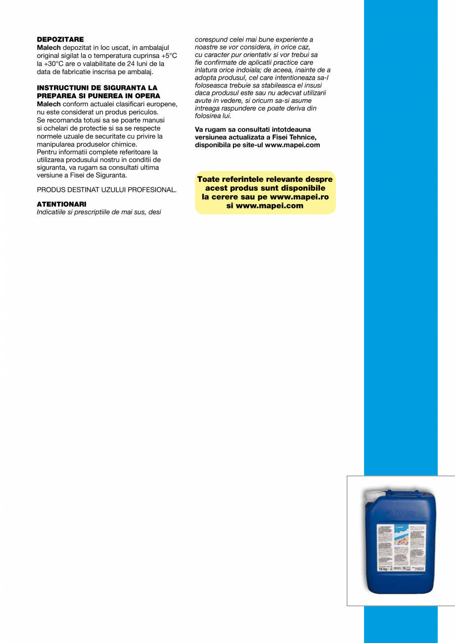 Pagina 3-Amorsa pe baza de rasini acrilice in dispersie apoasa MAPEI MALECH Fisa tehnica Romana trunde in...