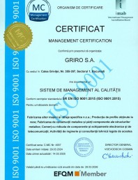 Certificare - Sistem de management al calitatii SR EN ISO 90001:2015