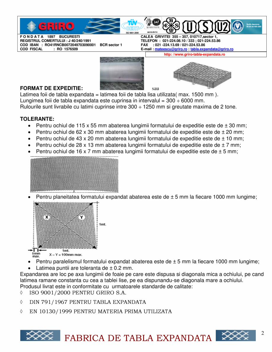 Pagina 2-Specificatie de produs TEG-OO1 GRIRO Fisa tehnica Romana 6x7 28x13
6x3 10x5 16x7 28x13
43x20 50x20...