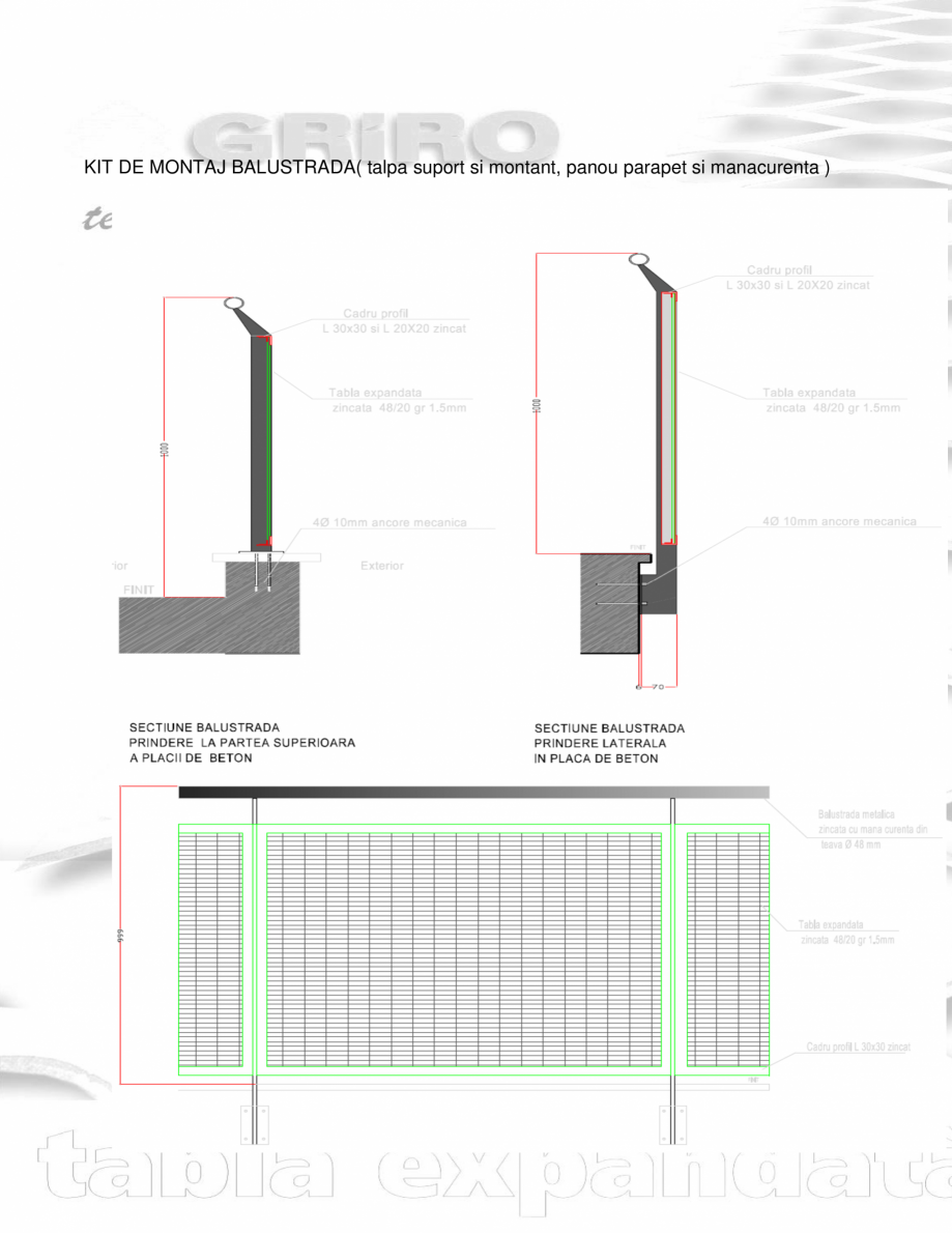 Pagina 5-Balustrade metalice rezistente la foc GRIRO Fisa tehnica Romana erate in clasele A1 şi A1fl fără ...