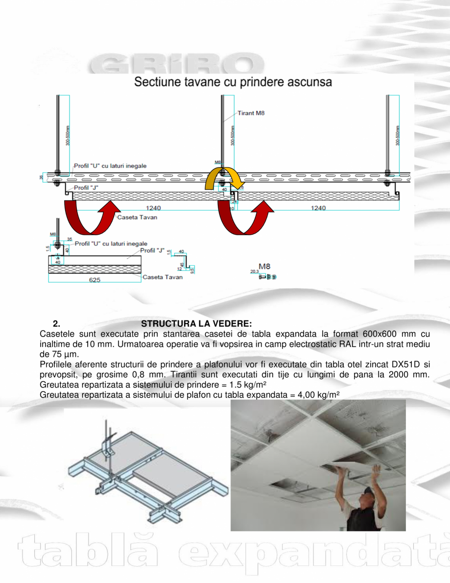 Pagina 4 - Plafoane metalice rezistente la foc  GRIRO Fisa tehnica Romana a in camp electrostatic...