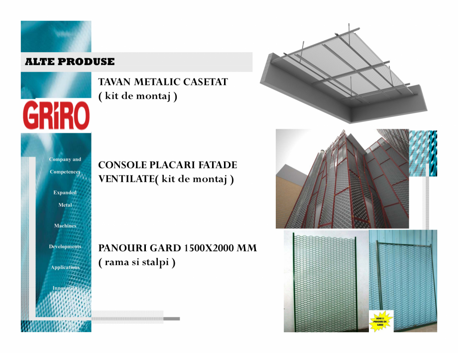 Pagina 12-Catalog tabla expandata - Plafoane metalice rezistente la foc GRIRO Catalog, brosura Romana 
