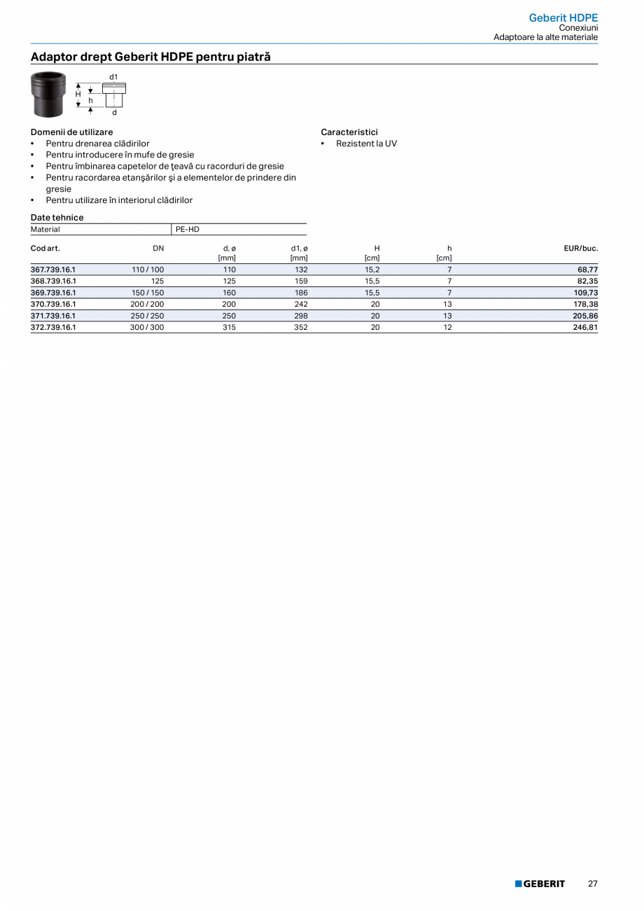 Pagina 26-Catalog GEBERIT - Sisteme de tevi - 2022  Catalog, brosura Romana 

364.270.16.1

60 / 60

63

63
...