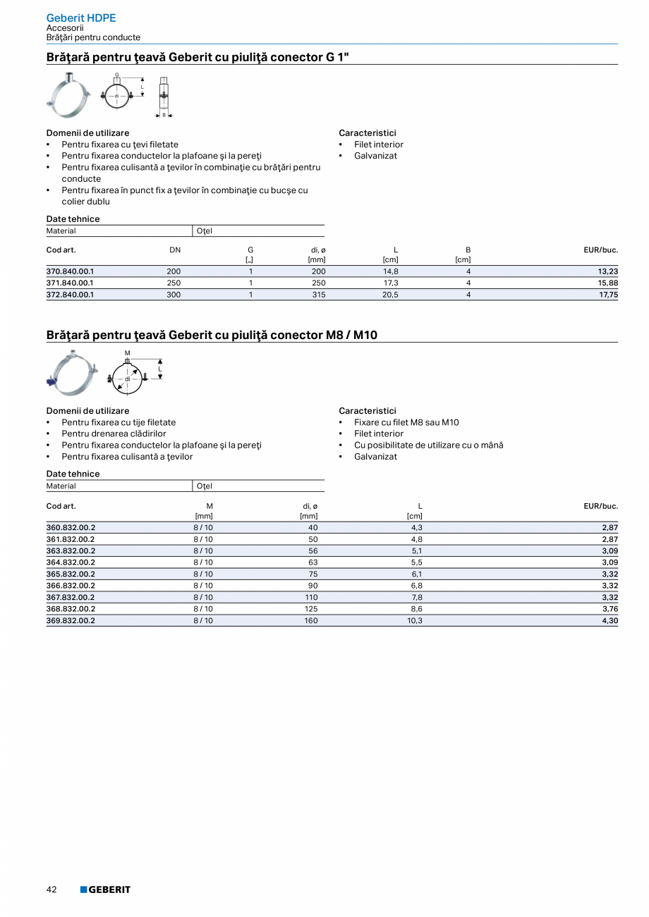 Pagina 41-Catalog GEBERIT - Sisteme de tevi - 2022  Catalog, brosura Romana gurilor

Caracteristici
• Cu...