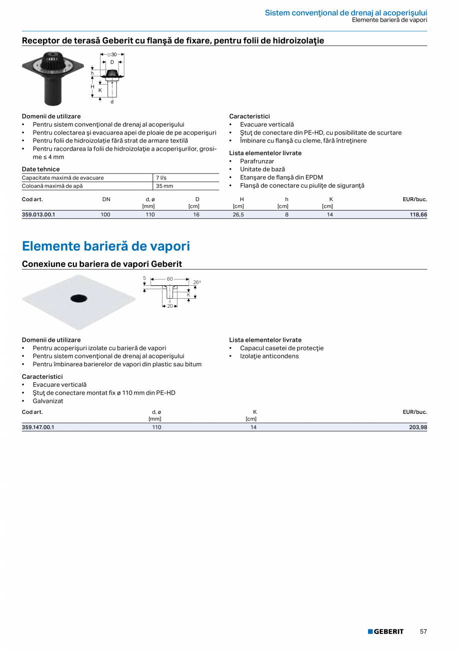Pagina 56-Catalog GEBERIT - Sisteme de tevi - 2022  Catalog, brosura Romana 
PE-HD
DN

d, ø
[mm]

Rg
[„]

D...