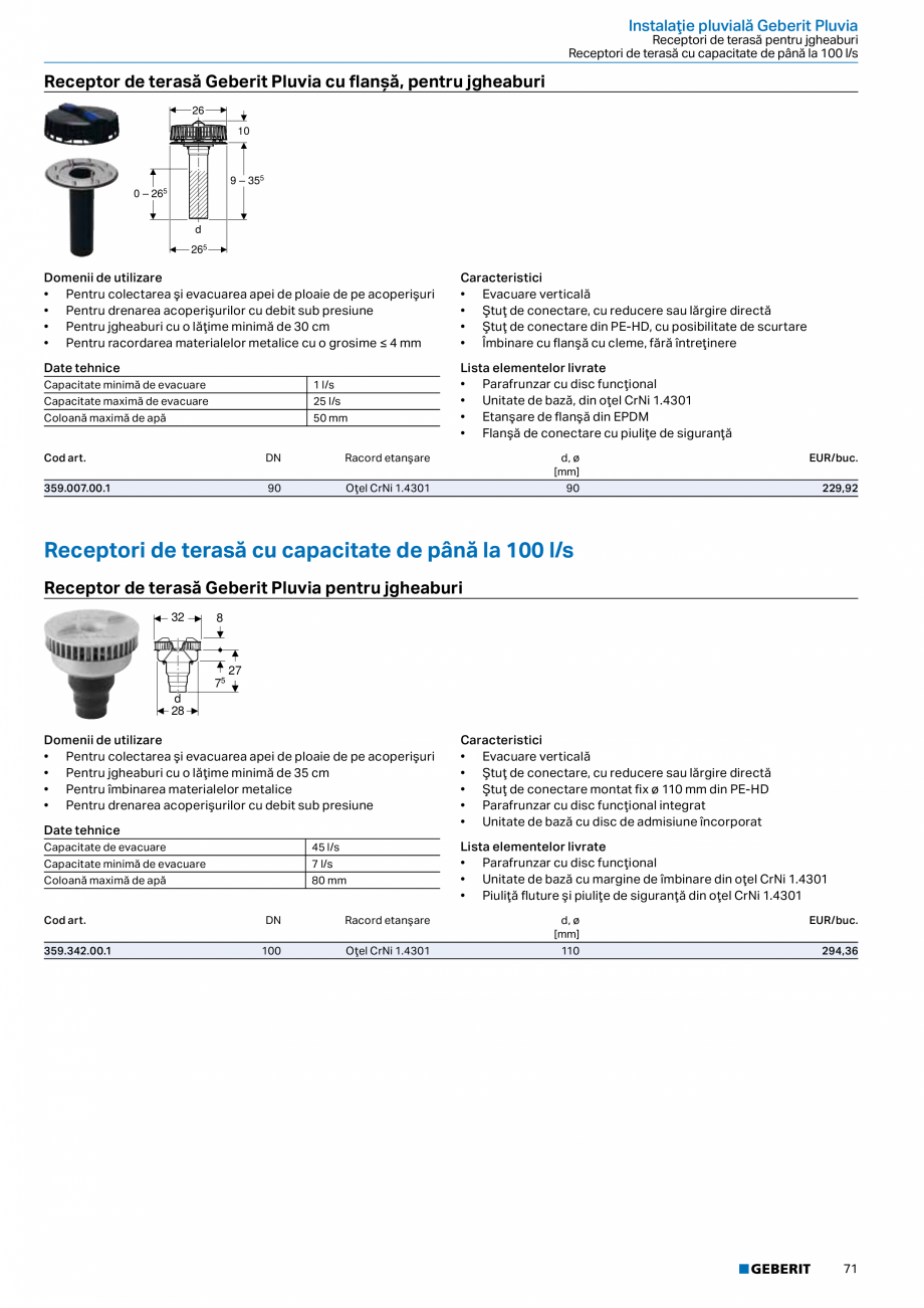Pagina 70-Catalog GEBERIT - Sisteme de tevi - 2022  Catalog, brosura Romana tru elemente de instalare Geberit ...