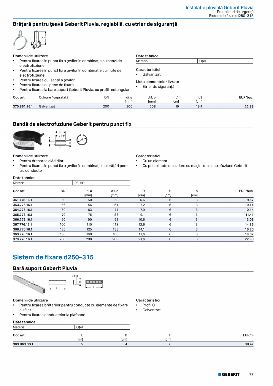 Pagina 76-Catalog GEBERIT - Sisteme de tevi - 2022  Catalog, brosura Romana t.

EUR/buc.

DN

G
[„]

di, ø
...