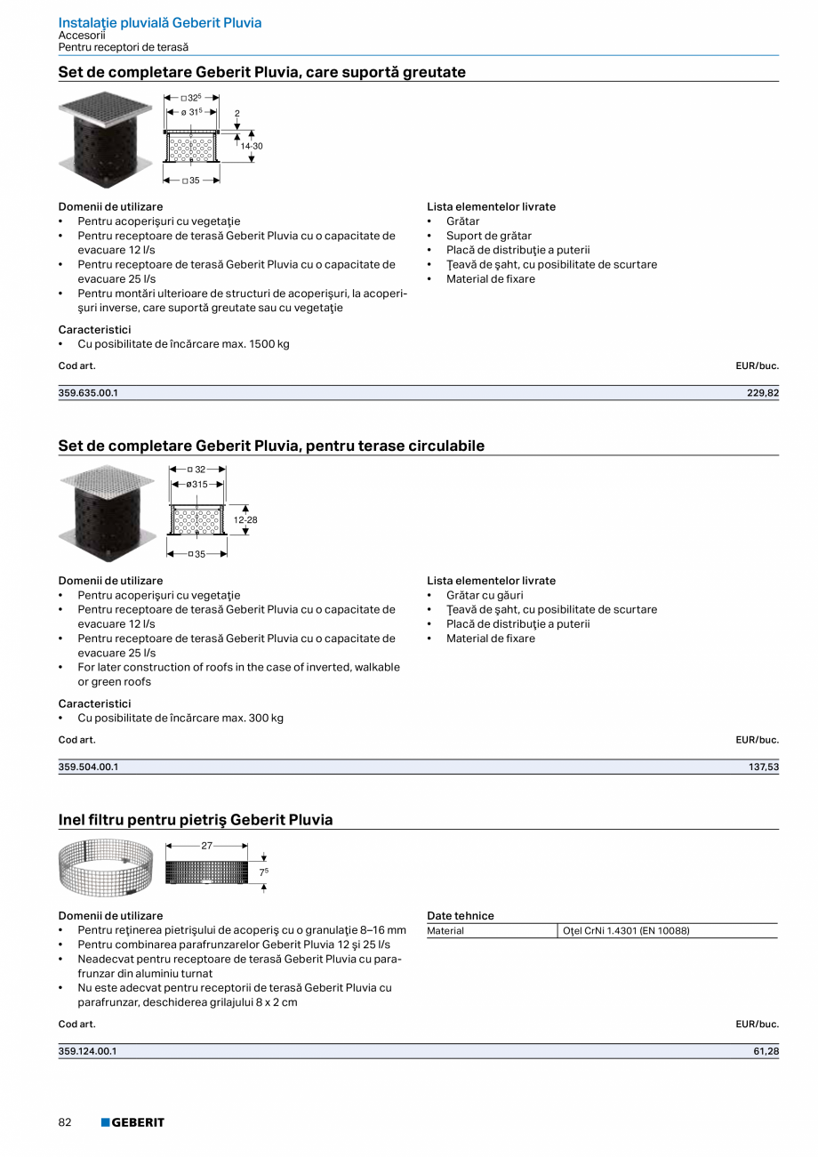 Pagina 81-Catalog GEBERIT - Sisteme de tevi - 2022  Catalog, brosura Romana 
Placă de fixare Geberit...