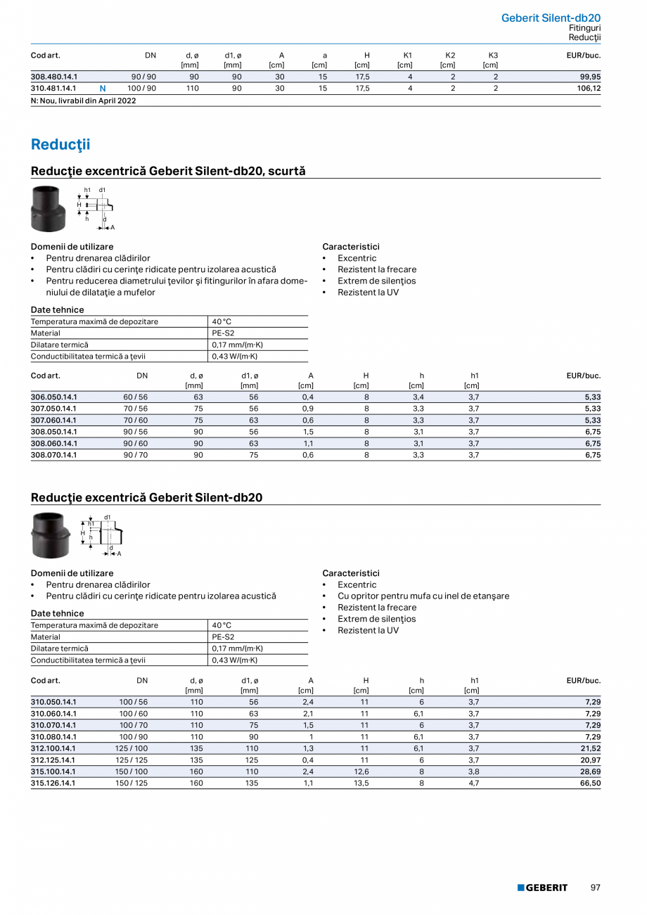 Pagina 96-Catalog GEBERIT - Sisteme de tevi - 2022  Catalog, brosura Romana d art.

DN

d, ø
[mm]

EUR/buc.

...