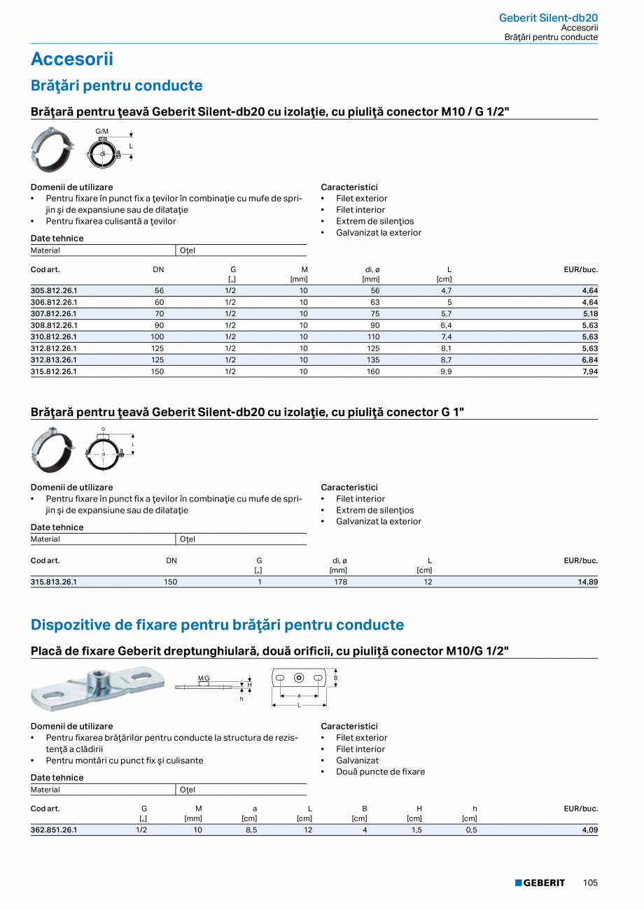 Pagina 104-Catalog GEBERIT - Sisteme de tevi - 2022  Catalog, brosura Romana .  .  .  .  .  .  .  .  .  .  .  ....