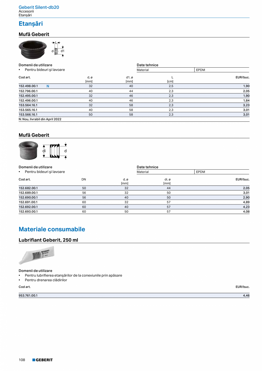 Pagina 107-Catalog GEBERIT - Sisteme de tevi - 2022  Catalog, brosura Romana asă
Receptori de terasă cu...
