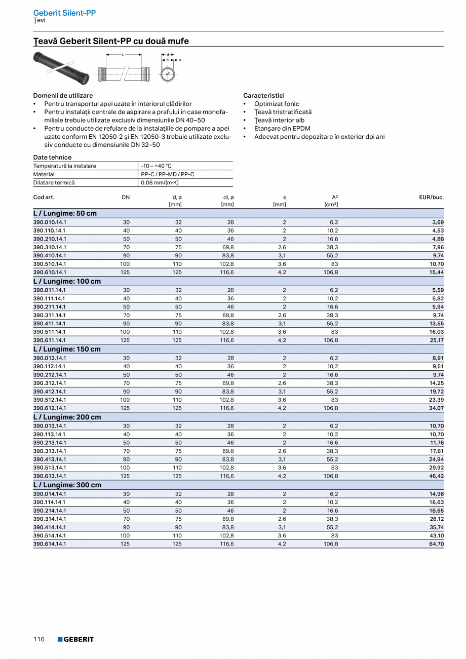 Pagina 115-Catalog GEBERIT - Sisteme de tevi - 2022  Catalog, brosura Romana  de conectare, cu reducere sau...