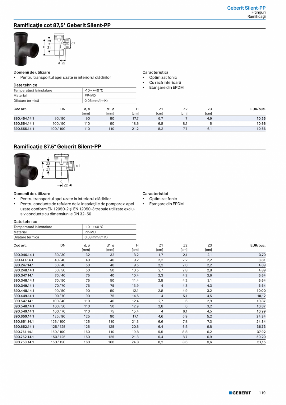 Pagina 118-Catalog GEBERIT - Sisteme de tevi - 2022  Catalog, brosura Romana pe acoperişuri
• Pentru...