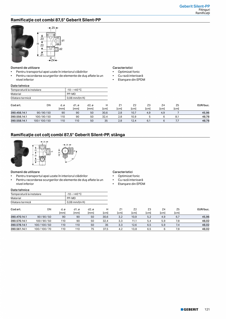Pagina 120-Catalog GEBERIT - Sisteme de tevi - 2022  Catalog, brosura Romana jgheaburi
Receptori de terasă cu ...