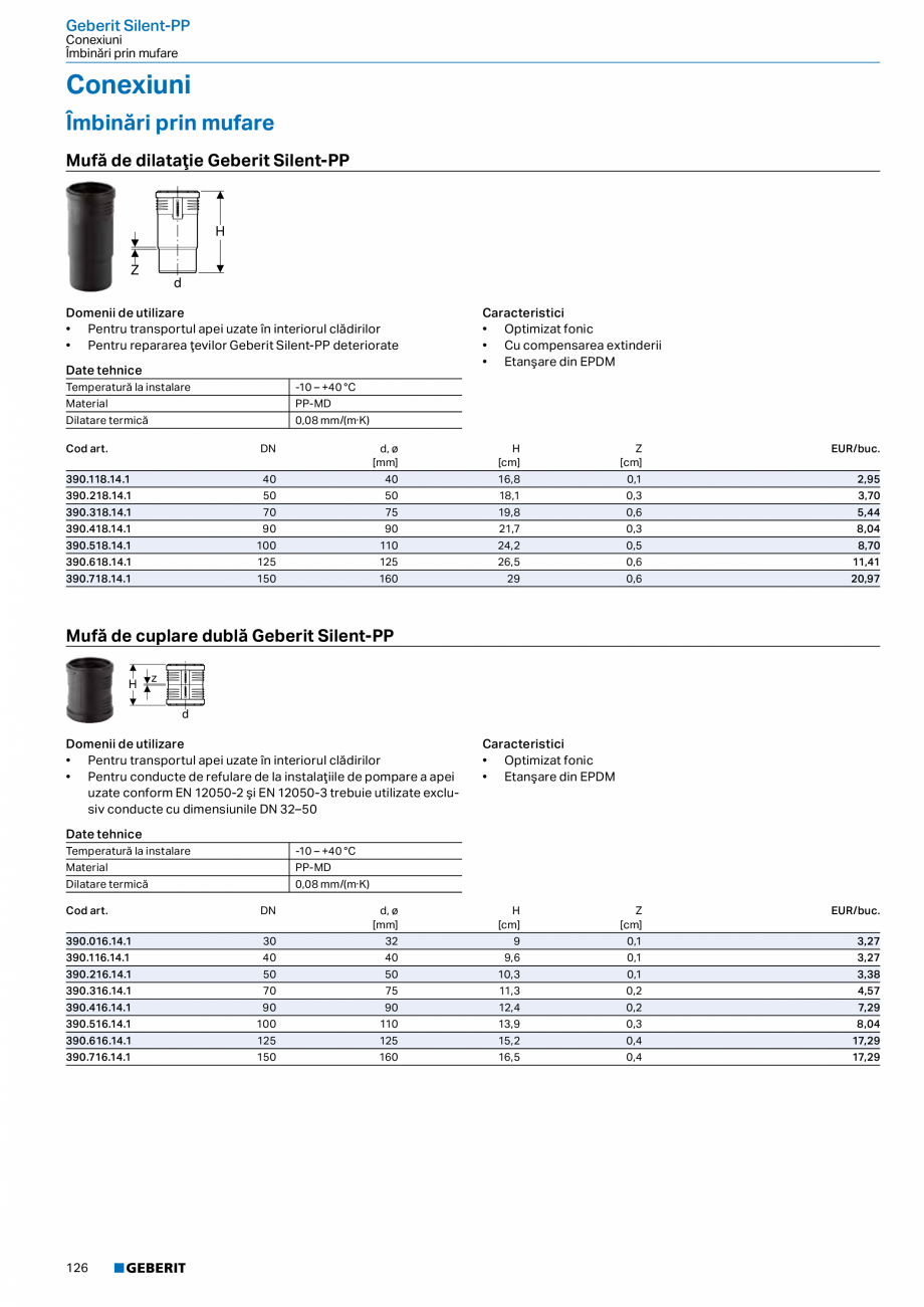 Pagina 125-Catalog GEBERIT - Sisteme de tevi - 2022  Catalog, brosura Romana d etanşare

d, ø
[mm]

EUR/buc.
...