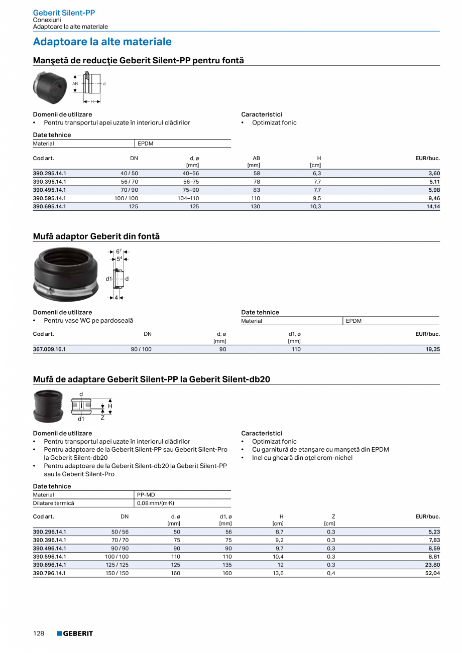 Pagina 127-Catalog GEBERIT - Sisteme de tevi - 2022  Catalog, brosura Romana u disc funcţional
• Unitate de ...