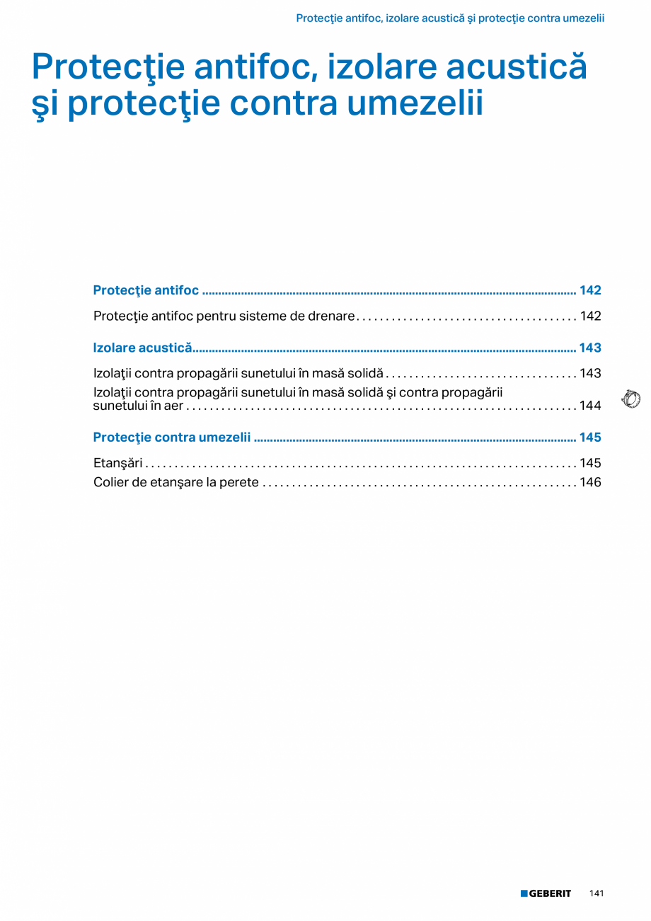 Pagina 140-Catalog GEBERIT - Sisteme de tevi - 2022  Catalog, brosura Romana 
• Pentru conexiuni cu bariera...