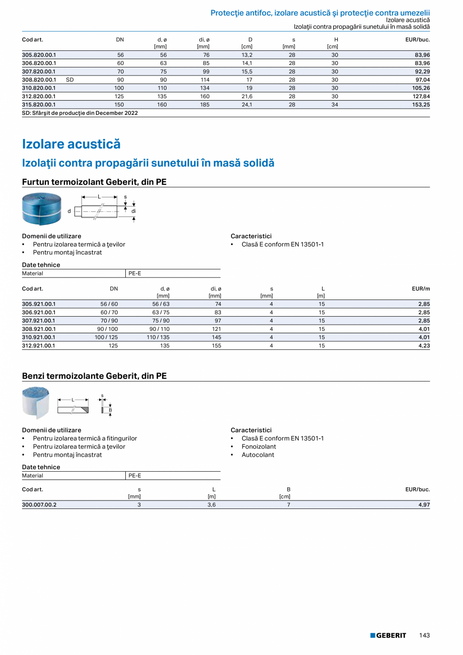 Pagina 142-Catalog GEBERIT - Sisteme de tevi - 2022  Catalog, brosura Romana , ø
[mm]

D
[cm]

H
[cm]

EUR/buc...
