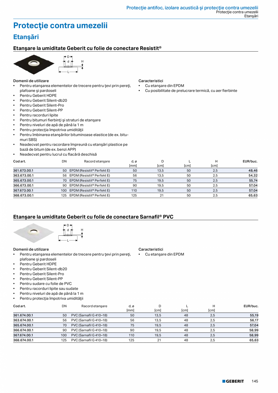 Pagina 144-Catalog GEBERIT - Sisteme de tevi - 2022  Catalog, brosura Romana ase of inverted, walkable
or green...