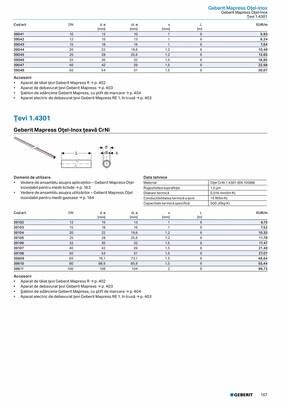 Pagina 166-Catalog GEBERIT - Sisteme de tevi - 2022  Catalog, brosura Romana 
Cod art.
310.445.14.1
...