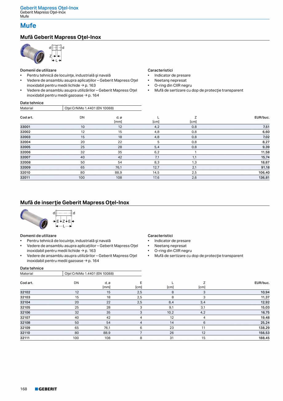 Pagina 167-Catalog GEBERIT - Sisteme de tevi - 2022  Catalog, brosura Romana 
308.811.14.1

90 / 90 / 56

90
...