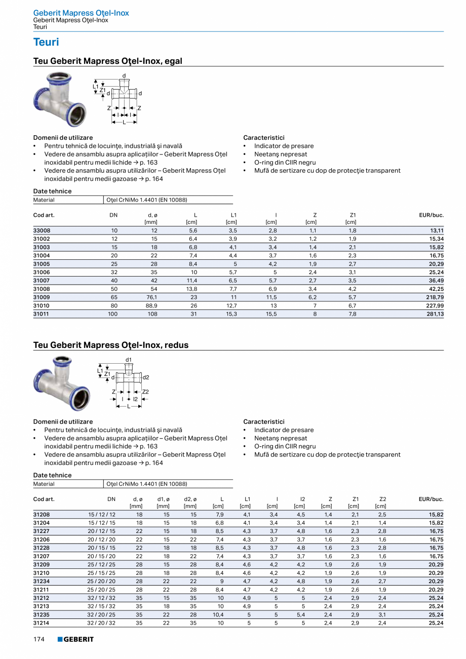 Pagina 173-Catalog GEBERIT - Sisteme de tevi - 2022  Catalog, brosura Romana urilor în afara domeniului de...
