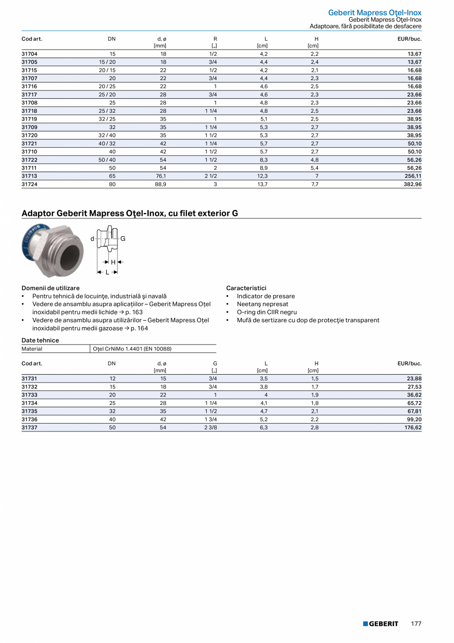 Pagina 176-Catalog GEBERIT - Sisteme de tevi - 2022  Catalog, brosura Romana epozitare

40 °C

Material

PE-S2...