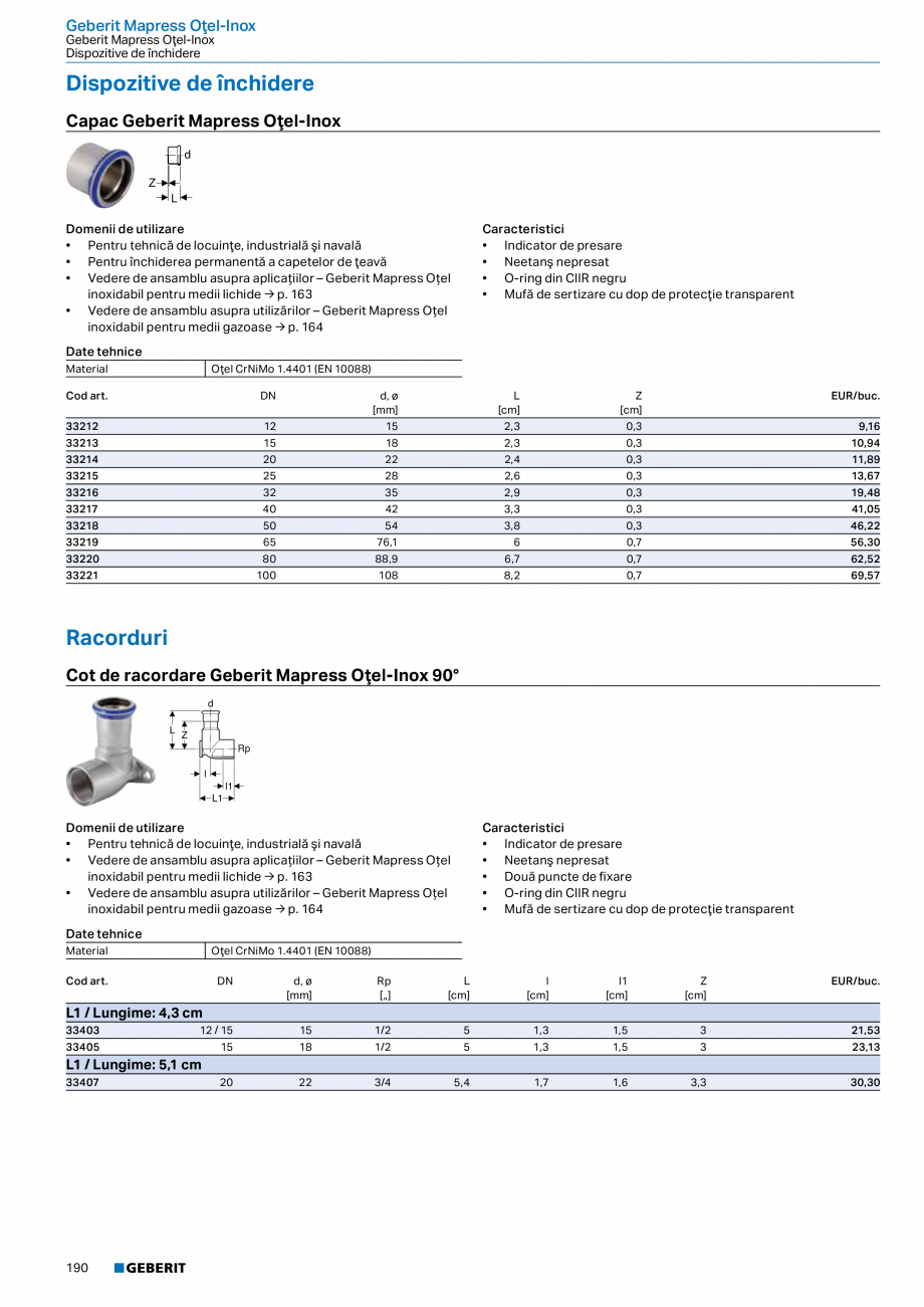 Pagina 189-Catalog GEBERIT - Sisteme de tevi - 2022  Catalog, brosura Romana ţări pentru conducte
Brăţară ...