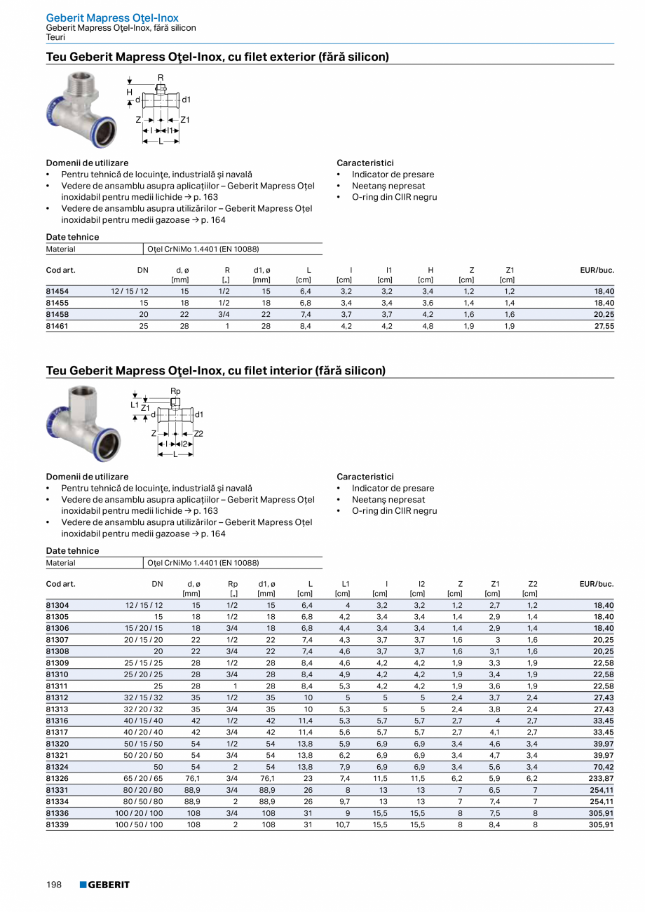 Pagina 197-Catalog GEBERIT - Sisteme de tevi - 2022  Catalog, brosura Romana .....................................